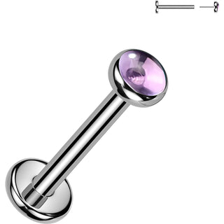 Tytan labret kamień naturalny w oprawie pełnej push-in