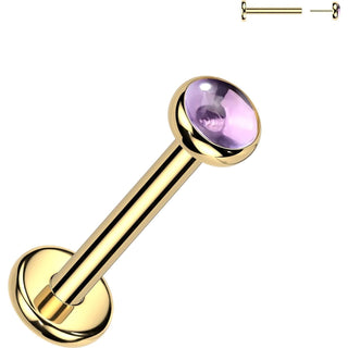Tytan labret kamień naturalny w oprawie pełnej push-in