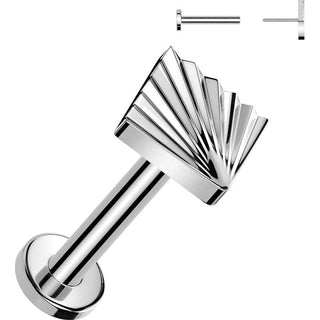 Tytan labret kwadrat szlif diamentowy push-in