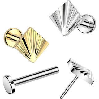 Tytan labret kwadrat szlif diamentowy push-in
