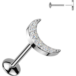 Tytan labret księżyc cyrkonia push-in