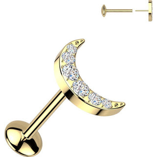 Tytan labret księżyc cyrkonia push-in