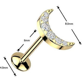 Tytan labret księżyc cyrkonia push-in