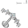 Tytan labret wachlarz z cyrkoniaowych cyrkonii push-in
