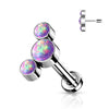 Tytan labret 3 opale srebrny push-in