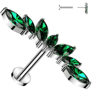 Tytan labret 7 cyrkonii szlif markizowy push-in