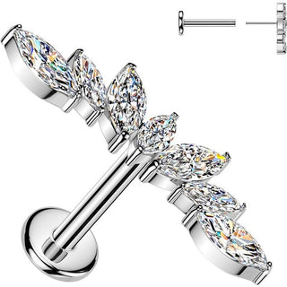Tytan labret szeroki wachlarz 7 markiz cyrkonii push-in