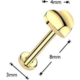 Tytan labret serduszko push-in