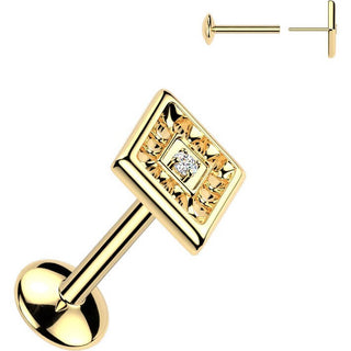 Tytan labret cyrkonia w kształcie diamentu push-in