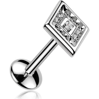 Tytan labret cyrkonia w kształcie diamentu push-in