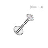 Tytan labret cyrkonia w łapkach podstawa 4mm push-in