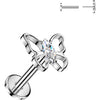 Tytan labret motyl cyrkonia markiza push-in