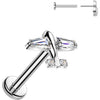 Tytan labret samolot z cyrkoniami push-in