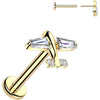Tytan labret samolot z cyrkoniami push-in