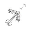 Tytan labret 5 cyrkonii w kształcie litery l push-in