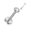 Tytan labret cyrkonia opal push-in