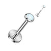 Tytan labret cyrkonia opal push-in