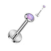 Tytan labret cyrkonia opal push-in