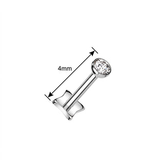 Labret oprawa bezel cyrkonia push-in