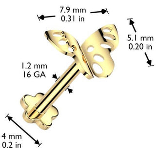 Tytan labret motylek push-in