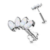Tytan labret opal podstawa w kształcie kwiatka push-in