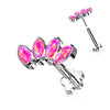 Tytan labret opal podstawa w kształcie kwiatka push-in