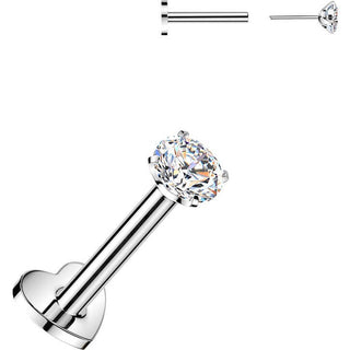 Tytan labret cyrkonia w oprawie pazurkowej push-in