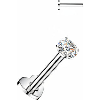 Tytan labret cyrkonia w oprawie pazurkowej push-in