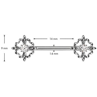 Kolczyk do sutka fleur de lis cyrkonia
