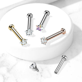Labret cyrkonia gwiazdka gwint wewnętrzny