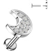 Labret pavé cyrkonia półksiężyc gwint wewnętrzny