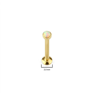 Labret opal płaski gwint wewnętrzny