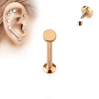 Labret okrągły płaski gwint wewnętrzny