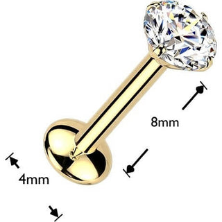 Tytan labret okrągła moissanit push-in
