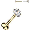 Tytan labret serce moissanit push-in