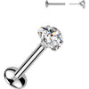 Tytan labret serce moissanit push-in