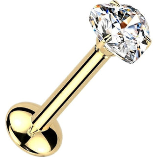 Tytan labret serce moissanit push-in