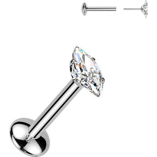 Tytan labret markiza moissanit push-in