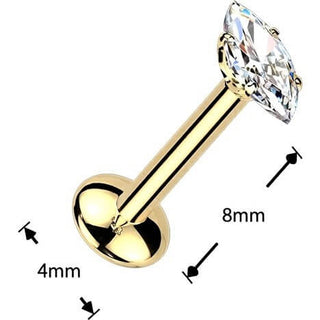 Tytan labret markiza moissanit push-in
