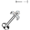 Tytan labret trójkąt moissanit push-in