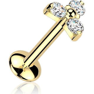 Tytan labret trójkąt moissanit push-in