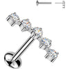 Tytan labret zakrzywiony moissanit push-in