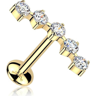 Tytan labret zakrzywiony moissanit push-in