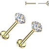 Tytan labret cyrkonia w łapkach push-in