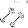 Tytan labret cyrkonia w łapkach push-in