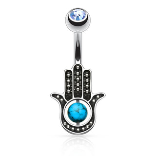Pakiet hamsa turkusowa cyrkonia