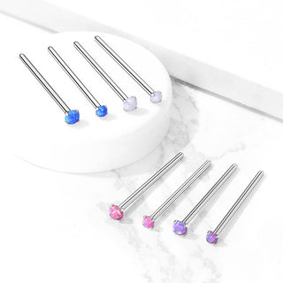 Kolczyk do nosa fishtail opal srebrny