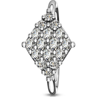Kółko cyrkonia w kształcie diamentu srebrny kolczyk rozginany