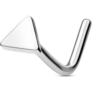 Kolczyk do nosa w kształcie litery l trójkąt płaski