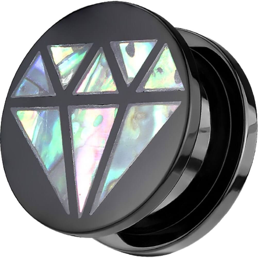 Akryl plug abalone w kształcie diamentu